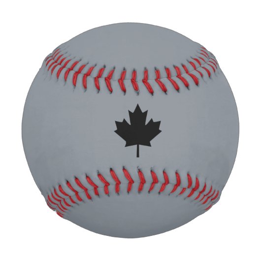 Canadian Black Maple Leaf auf Grau Baseball (Vorderseite)