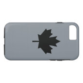 Canadian Black Maple Leaf auf Grau Case-Mate iPhone Hülle (Rückseite (Horizontal))