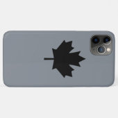 Canadian Black Maple Leaf auf Grau Case-Mate iPhone Hülle (Rückseite (Horizontal))