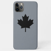 Canadian Black Maple Leaf auf Grau Case-Mate iPhone Hülle (Rückseite)