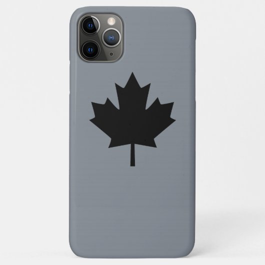 Canadian Black Maple Leaf auf Grau Case-Mate iPhone Hülle (Rückseite)