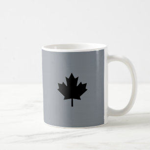 Canadian Black Maple Leaf auf Grau Kaffeetasse