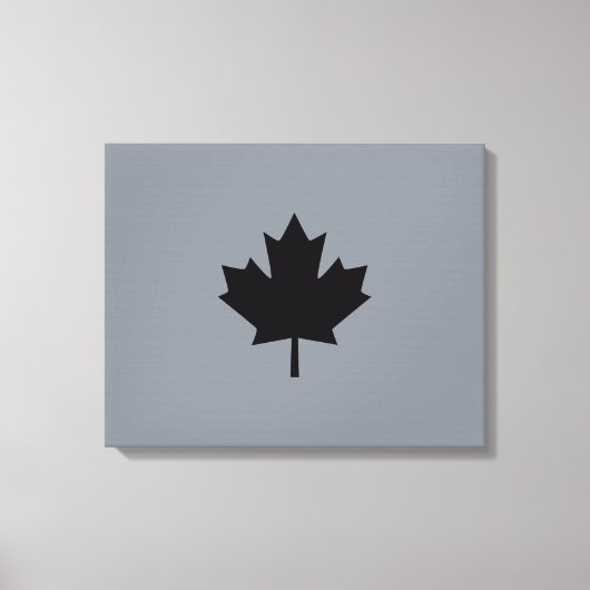 Canadian Black Maple Leaf auf Grau Leinwanddruck (Vorderseite)