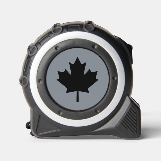Canadian Black Maple Leaf auf Grau Maßband (Vorderseite)