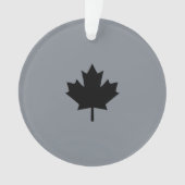 Canadian Black Maple Leaf auf Grau Ornament (Vorderseite)