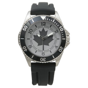 Canadian Black Maple Leaf Design Armbanduhr