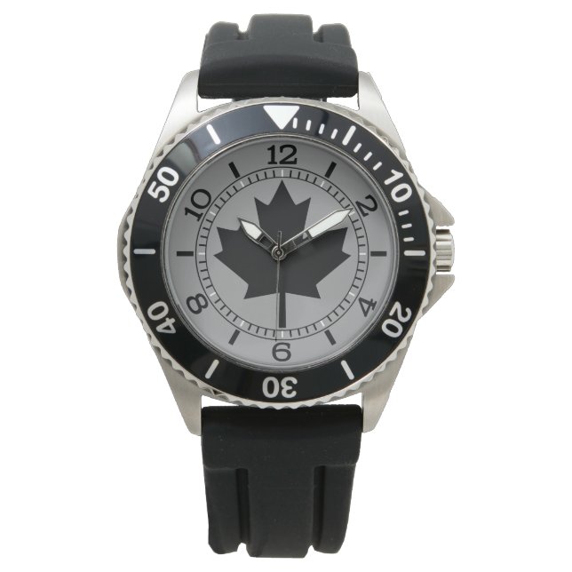 Canadian Black Maple Leaf Design Armbanduhr (Vorderseite)