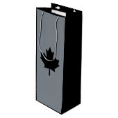 Canadian Black Maple Leaf Display Geschenktüte Für Weinflaschen (Vorderseite Schrägansicht)