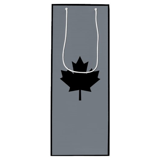 Canadian Black Maple Leaf Display Geschenktüte Für Weinflaschen (Vorderseite)