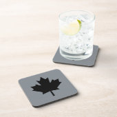 Canadian Black Maple Leaf Display Getränkeuntersetzer (Rechte Seite)