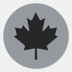 Canadian Black Maple Leaf Display Runder Aufkleber