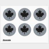 Canadian Black Maple Leaf Display Runder Aufkleber (Blatt)