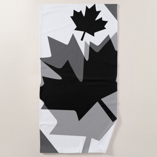 Canadian Black Maple Leaf Layered Style CANADA Strandtuch (Vorderseite)