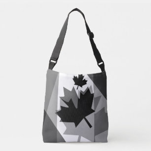 Canadian Black Maple Leaf Layered Style CANADA Tragetaschen Mit Langen Trägern