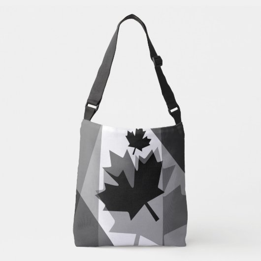 Canadian Black Maple Leaf Layered Style CANADA Tragetaschen Mit Langen Trägern (Vorderseite)