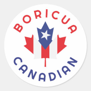 Canadian Boricua Roots Runder Aufkleber