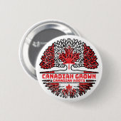 Canadian Canada Tree Roots Flag Button (Vorne & Hinten)