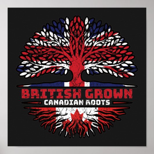 Canadian Canada Uk United Kingdom British Tree Poster (Vorne)