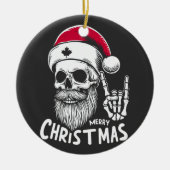 Canadian Christmas Skull Keramik Ornament (Vorne)