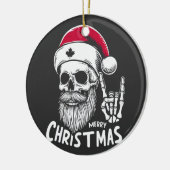 Canadian Christmas Skull Keramik Ornament (Links)