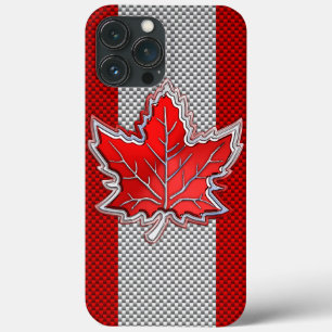 Canadian Chrome Maple Leaf auf Carbon Fibre Stilen Case-Mate iPhone Hülle