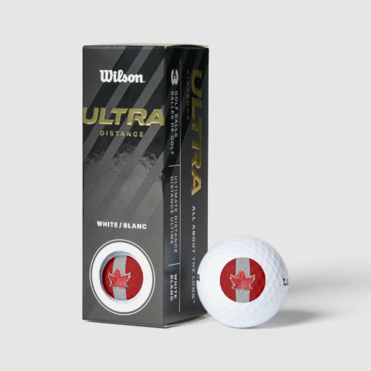 Canadian Chrome Maple Leaf auf Carbon Fibre Stilen Golfball (Verpackungen)