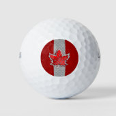 Canadian Chrome Maple Leaf auf Carbon Fibre Stilen Golfball (Vorderseite)