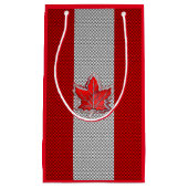 Canadian Chrome Maple Leaf auf Carbon Fibre Stilen Kleine Geschenktüte (Vorderseite)