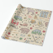 Canadian Doodles Wrapping Paper Geschenkpapier (Ungerollt)