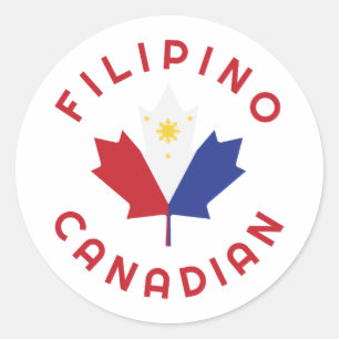 Canadian Filipino Roots Runder Aufkleber
