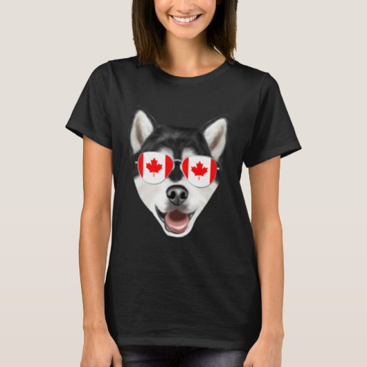 Canadian Flag Alaskan Malamute Dog Canada Pocket T-Shirt (Vorderseite)