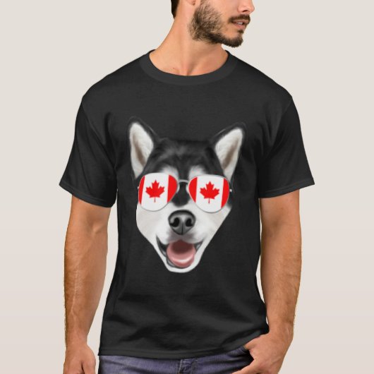 Canadian Flag Alaskan Malamute Dog Canada Pocket T-Shirt (Vorderseite)