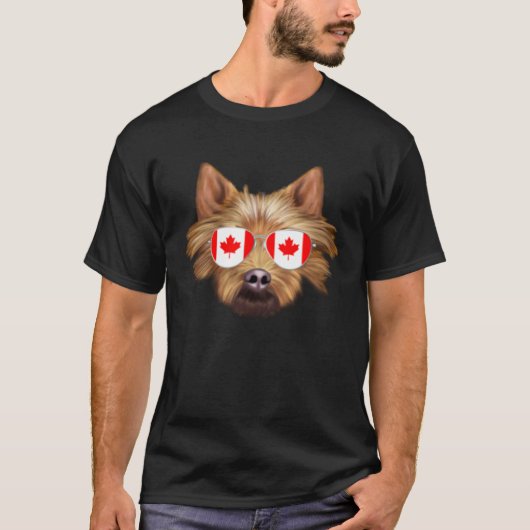 Canadian Flag Australian Terrier Dog Canada Pocket T-Shirt (Vorderseite)