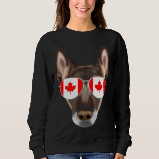 Canadian Flag Belgian Malinoi Dog Canada Pocket Sweatshirt (Vorderseite)