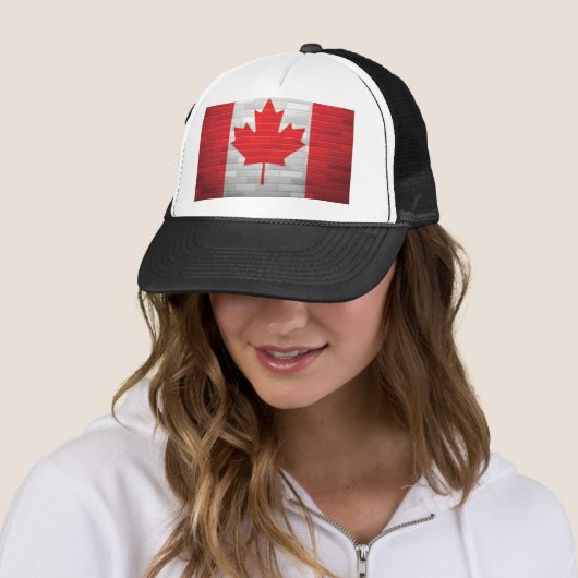 Canadian Flag Brick Wall Canada Maple Hat Truckerkappe (Beispiel)