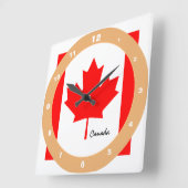 Canadian Flag, Canada trendy fashion /design clock Quadratische Wanduhr (Winkel)