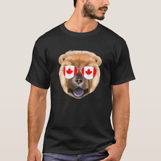 Canadian Flag Chow Chow Dog Canada Pocket T-Shirt (Vorderseite)