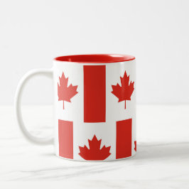 Canadian Flag Coffee Cup Canada Leaf Patriotic Mug Zweifarbige Tasse