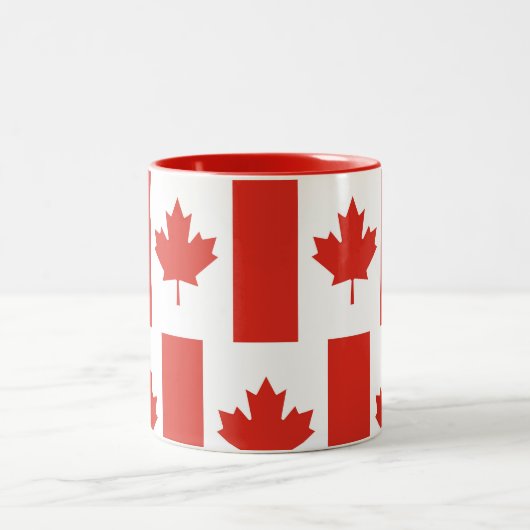 Canadian Flag Coffee Cup Canada Leaf Patriotic Mug Zweifarbige Tasse (Mittel)