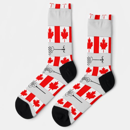 CANADIAN FLAG DESIGN HAVIC ACD SOCKS SOCKEN (Linkes Detail)