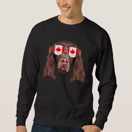 Canadian Flag Field Spaniel Dog Canada Pocket Sweatshirt (Vorderseite)