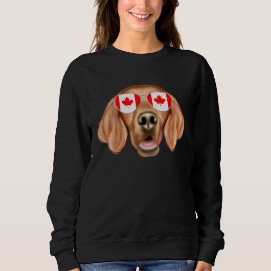 Canadian Flag Irish Setter Dog Canada Pocket Sweatshirt (Vorderseite)