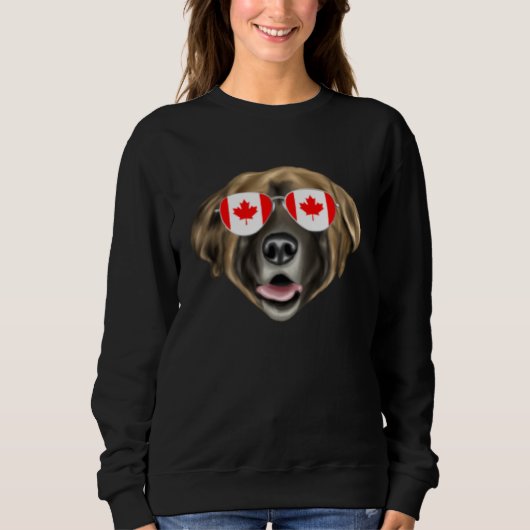 Canadian Flag Leonberger Dog Canada Pocket Sweatshirt (Vorderseite)