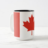 Canadian Flag (Maple Leaf) (Canada) Zweifarbige Tasse (Vorderseite Links)