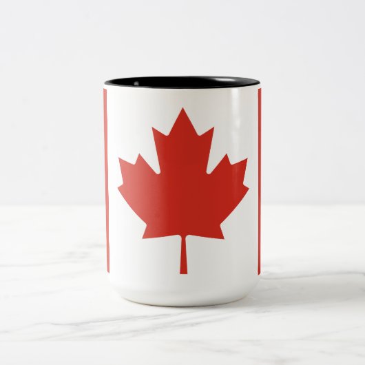 Canadian Flag (Maple Leaf) (Canada) Zweifarbige Tasse (Mittel)