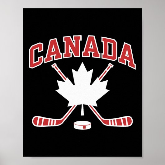 Canadian Flag Maple Leaf Hockey Canada Day Men Wom Poster (Vorne)