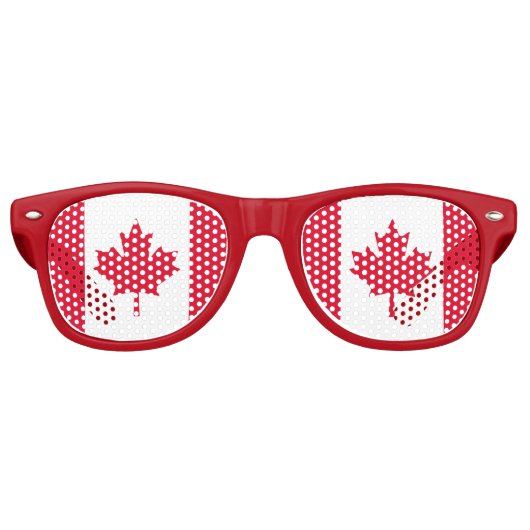 Canadian Flag Maple Leaf Red White Canada Partybrille (Vorderseite)