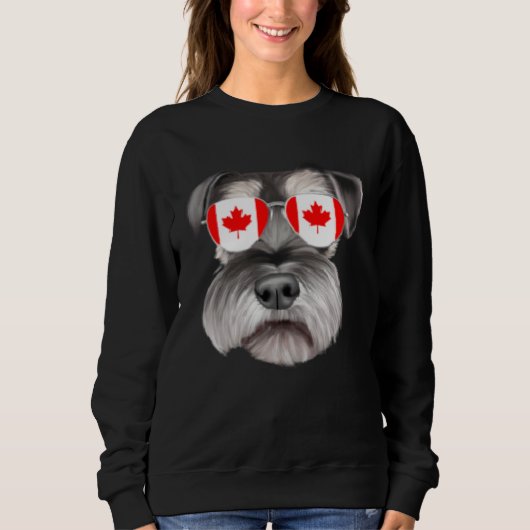 Canadian Flag Miniature Schnauzer Dog Canada Pocke Sweatshirt (Vorderseite)