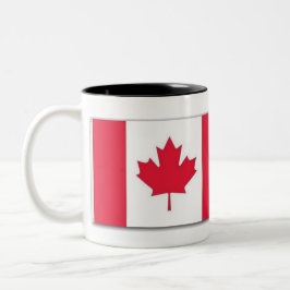 Canadian Flag Mug with the Anthem Title Zweifarbige Tasse