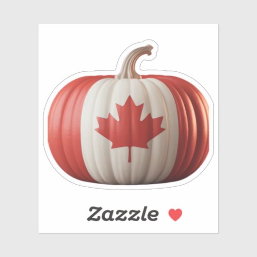 Canadian Flag Pumpkin Maple Leaf Thanksgiving Over Aufkleber (Blatt)